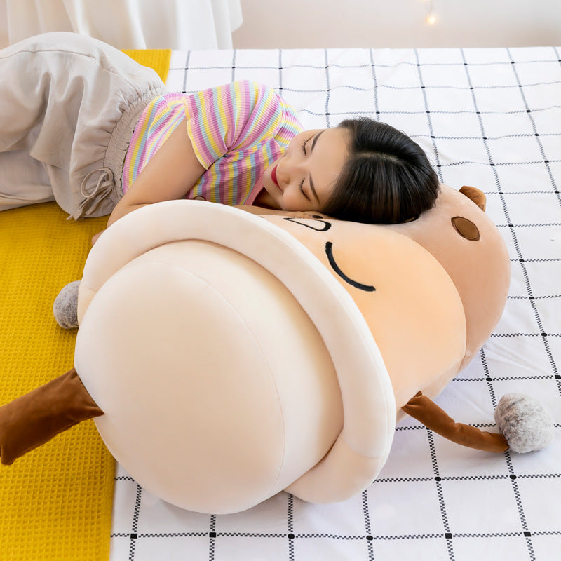 Simulation Milk Tea Cup Cute Expression Pillow Plush Toys - Plushy Mart