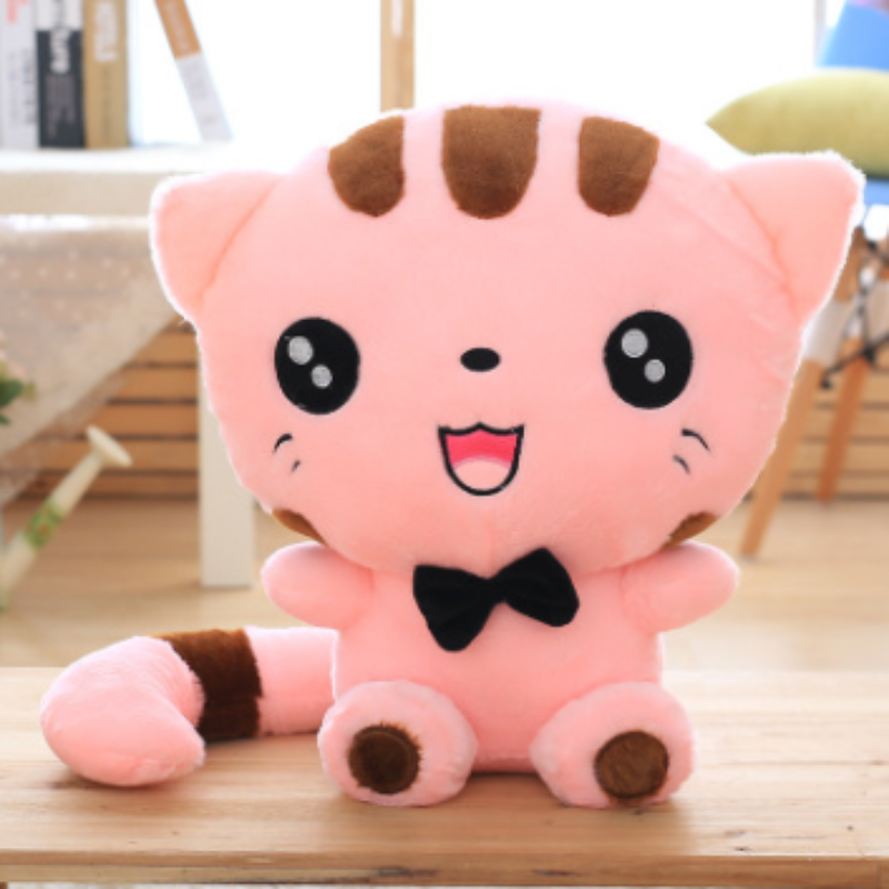 45cm Cute New style cat plush toys stuffed animals colorful big face cat doll kids pillow baby cushion pink/blue - Plushy Mart