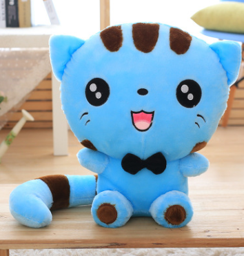 45cm Cute New style cat plush toys stuffed animals colorful big face cat doll kids pillow baby cushion pink/blue - Plushy Mart