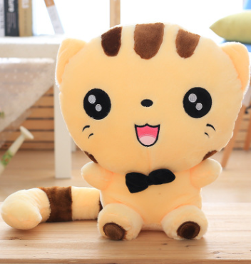 45cm Cute New style cat plush toys stuffed animals colorful big face cat doll kids pillow baby cushion pink/blue - Plushy Mart