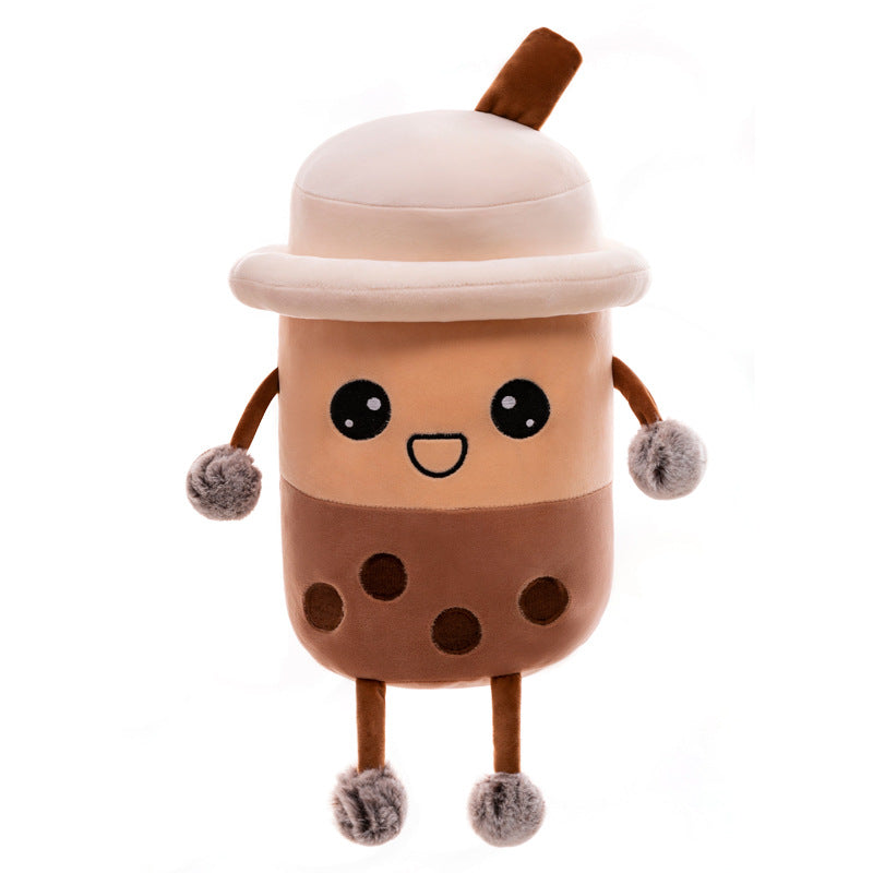 Simulation Milk Tea Cup Cute Expression Pillow Plush Toys - Plushy Mart