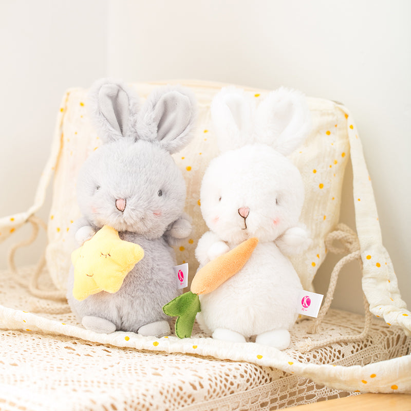 Cute Fluffy Bunny Plushies Stuffed Soft Baby Appease Toy Long Plush Hug Star Carrot Rabbit - Plushy Mart