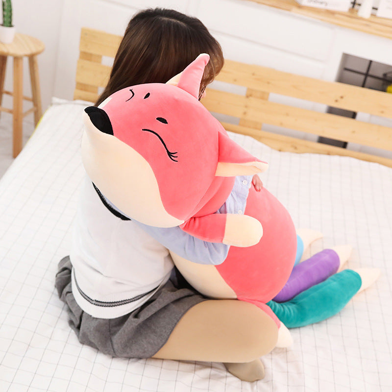 Fox plush toy boy sleeping pillow - Plushy Mart