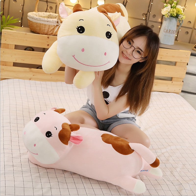 Cartoon Cute Soft Cuddly Cow Pillow Plush Toy - Plushy Mart