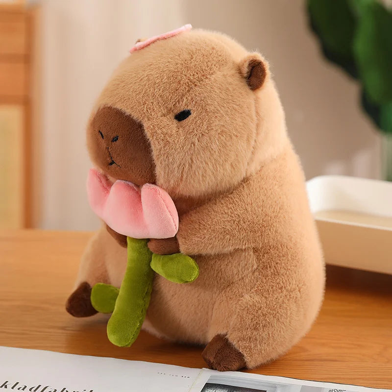 Cute Capybara Stuffed Animal Doll, Super Soft Toast Capy Bara Plushies for Kids Birthday Gift, Room Decor