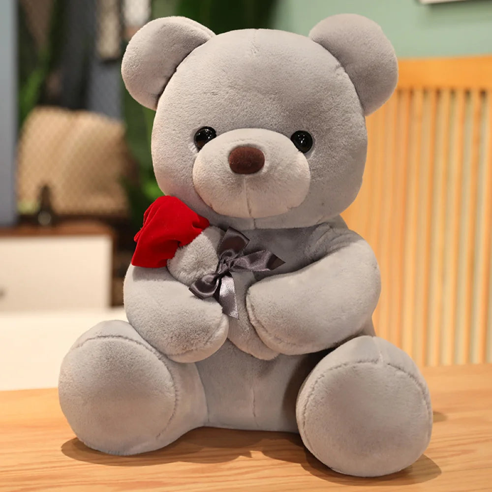 Cute Rose Bear Plush Toy, Valentine's Day Gift Hug Bear Plush Toy Female Birthday Gift