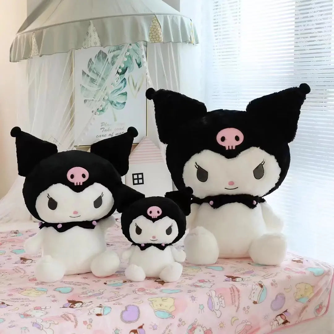 Big Size Sanrio Kuromi Plush Toys Kawaii Stuffed Kuromi Plush Doll Anime Cartoon Ragdoll Dol Home Decor Girls&kids Kid Gift