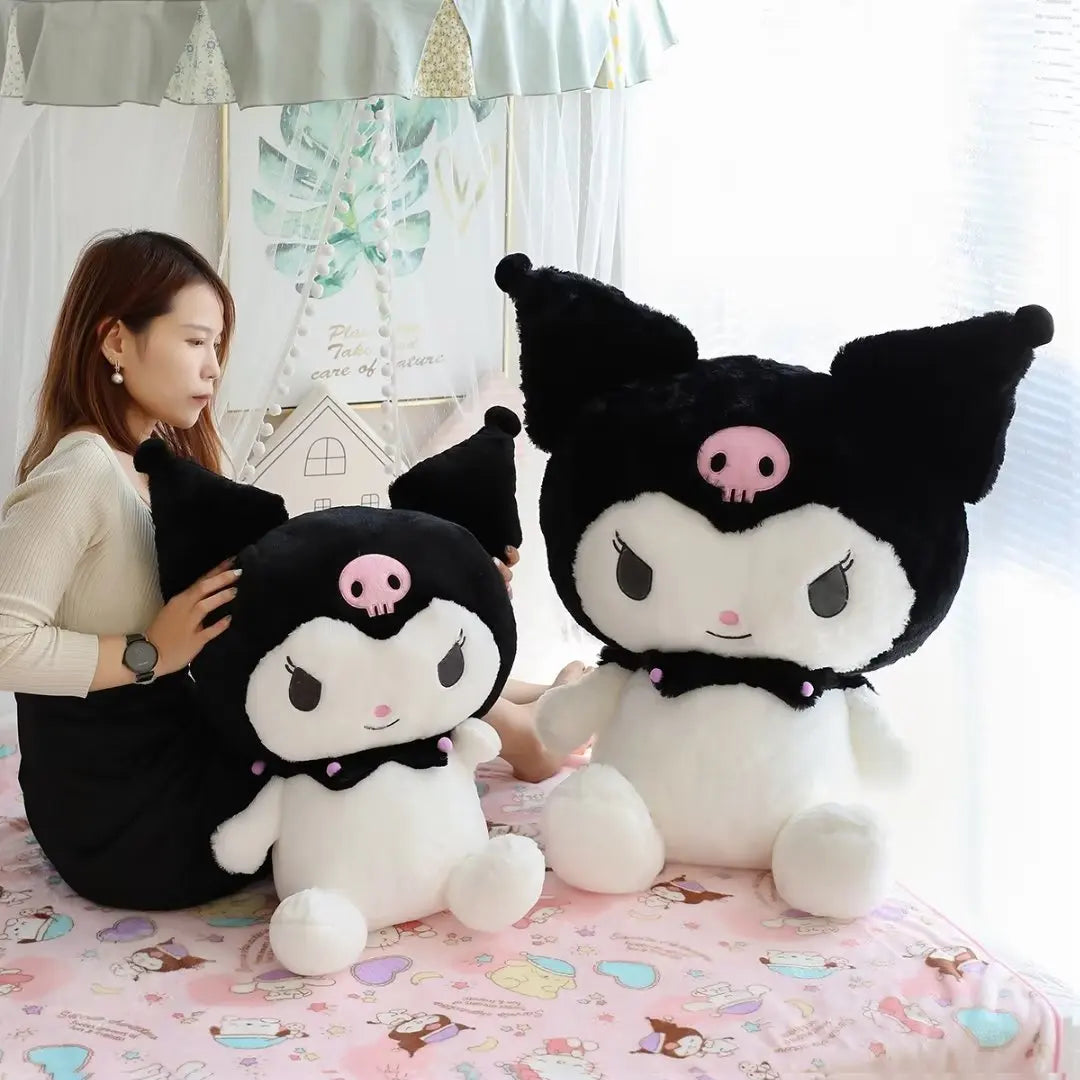 Big Size Sanrio Kuromi Plush Toys Kawaii Stuffed Kuromi Plush Doll Anime Cartoon Ragdoll Dol Home Decor Girls&kids Kid Gift