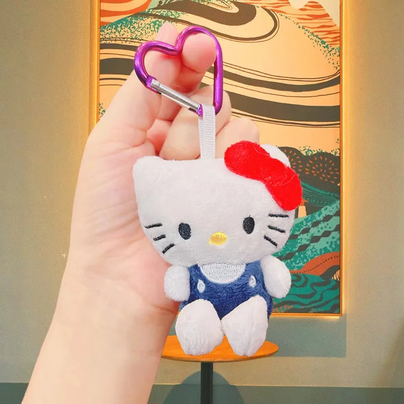 10cm Sanrio Plush Stuffed Soft Doll Keychain Cartoon Hello Kitty Plushies Bag Pendant Accessories Girls Gift Kids Toys