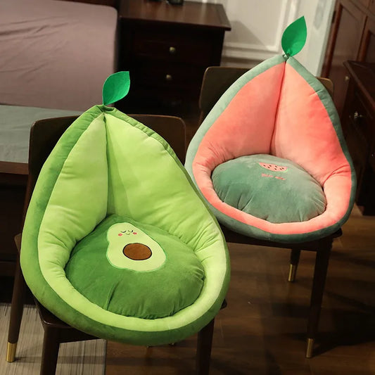 Avocado&Watermelon&Peach Plush Seat Cushion Indoor Floor Stuffed Sofa Colorful Animal Decor Pillow for Children Grownups Gift