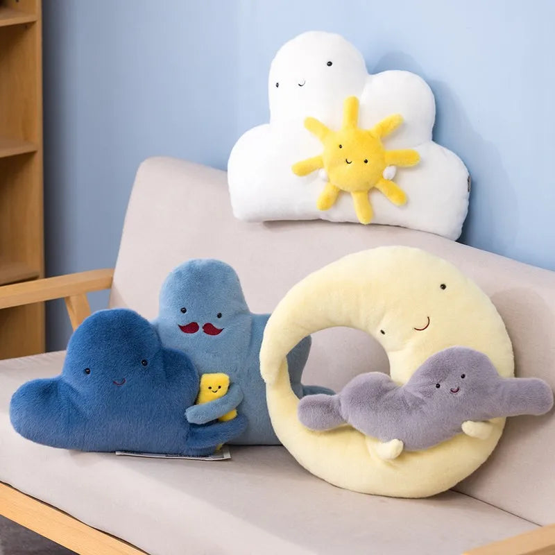 New Long Plush Sky Pillows Emotional Sun Moon Cloud Shaped Pillow Room Chair Decor Seat Cushion Best Xmas Birthday Gift