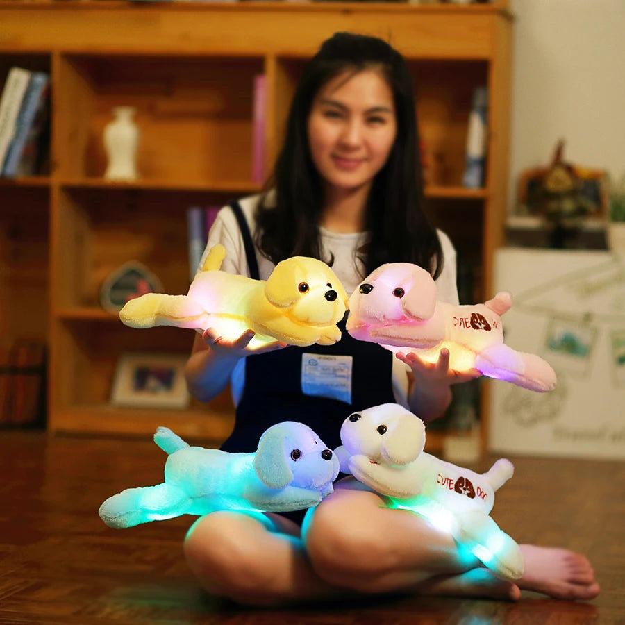 35cm Plush Dog Doll W/ Colorful LEDs