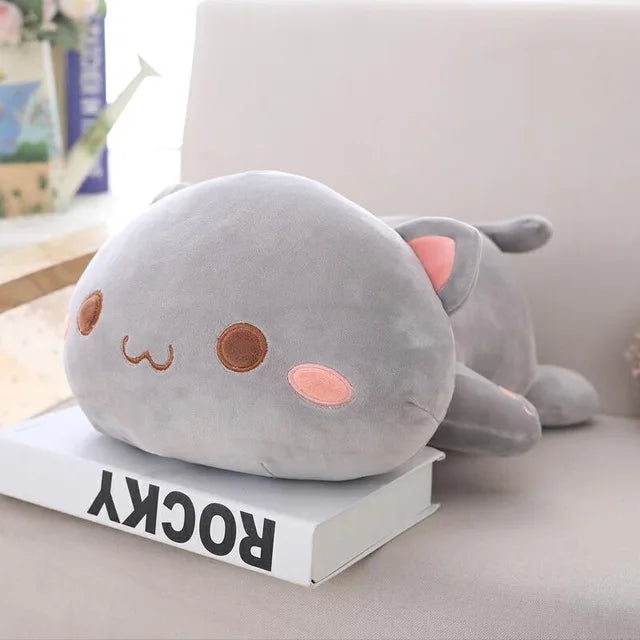 1pc 35/50/65cm Kawaii Lying Cat Plush Toys Stuffed Cute Cat Doll Lovely Animal Pillow Soft Cartoon Cushion Kid Christmas Gift