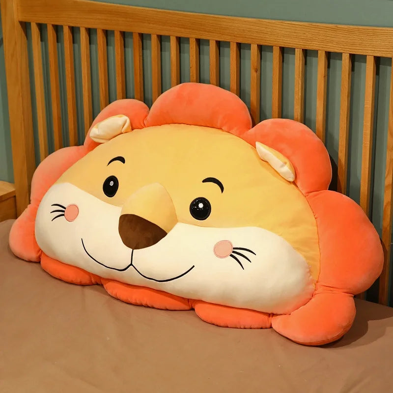 85cm Big Happy Lions Plush Bedside Pillow Cartoon Animal Stuffed Bed Waist Doll Chair Cushion High Quality Kids Birthday Gift