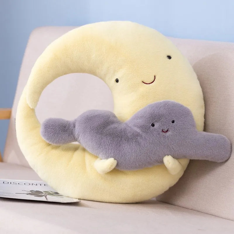 New Long Plush Sky Pillows Emotional Sun Moon Cloud Shaped Pillow Room Chair Decor Seat Cushion Best Xmas Birthday Gift