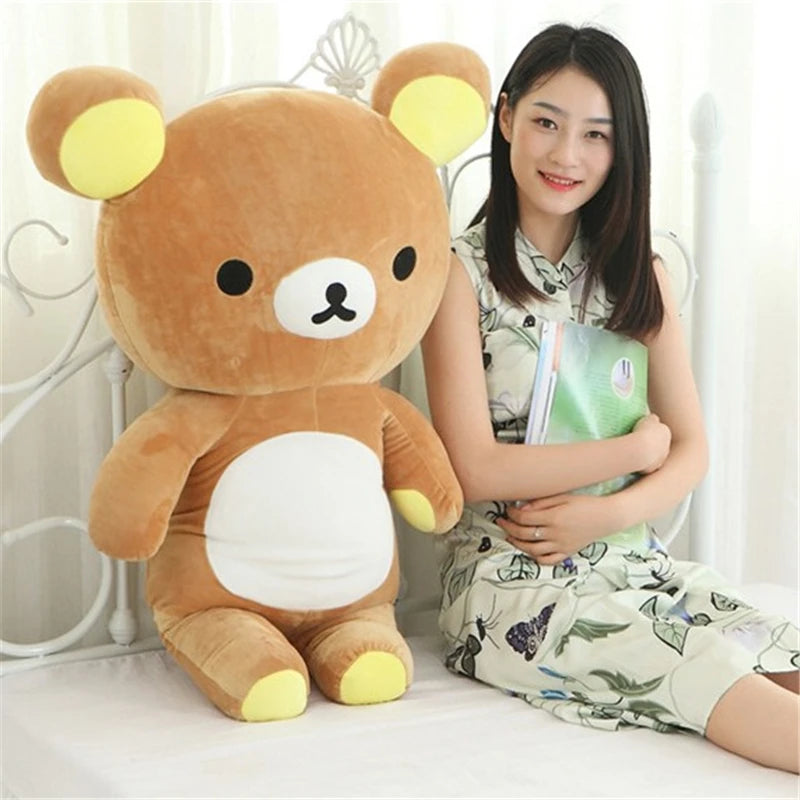 35-90cm Hug Rilakkuma Toy Japanese Anime Pillow Plush Toy Bear Doll Sleeping Pillow Bedroom Sofa Gifts For Kids Girl Kawaii