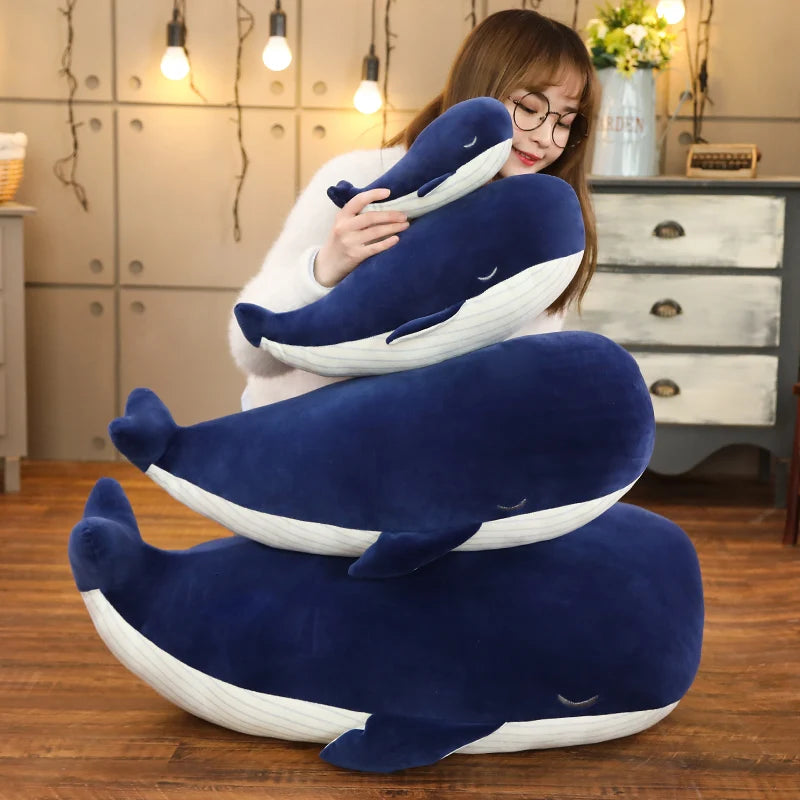 25cm Cartoon Blue Whale Plush Toys Stuffed Soft Lovely Sea Animal Dolls Cute Fish Pillow for Children Kids Birthday Xmas Gifts