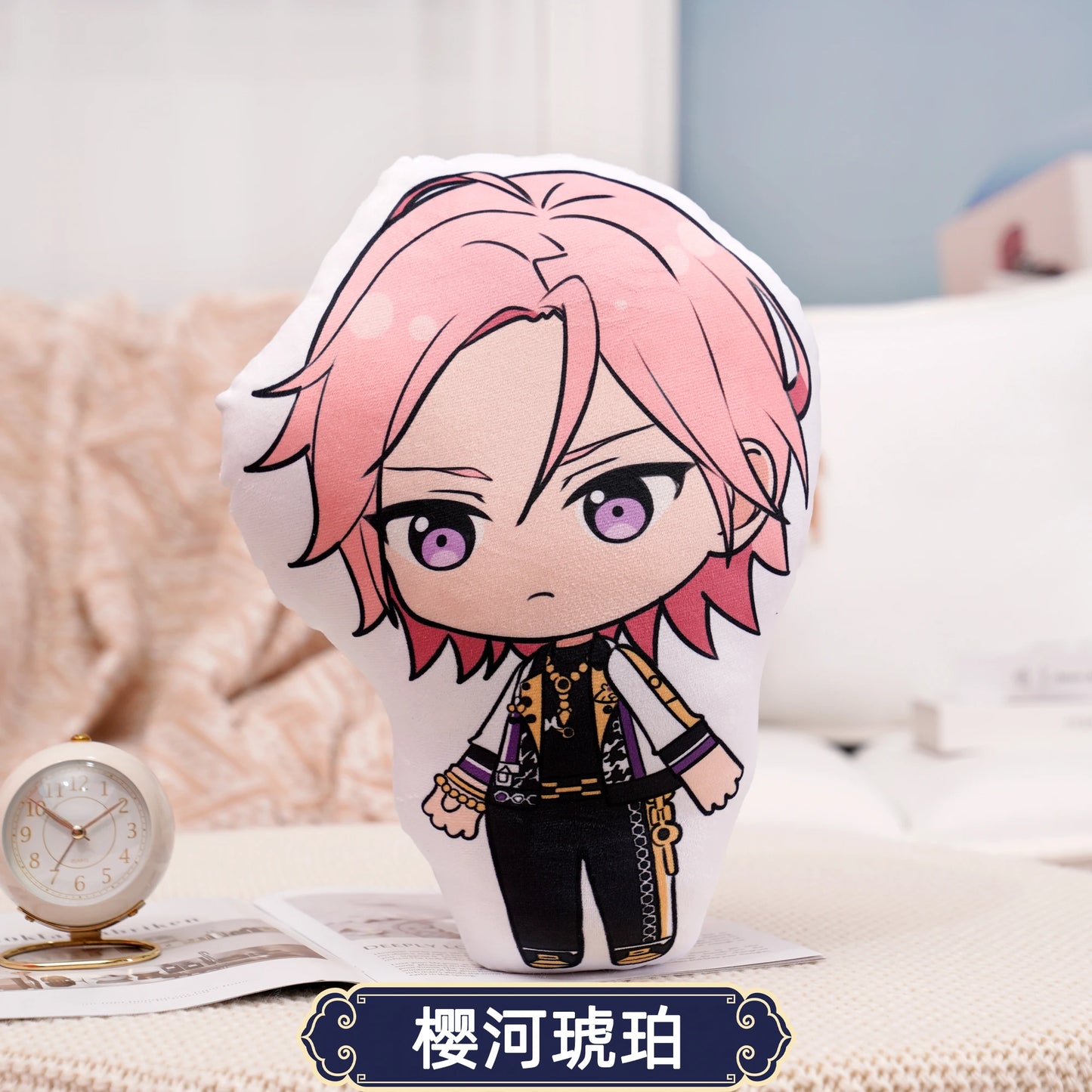 45cm Ensemble Stars Cartoons Anime Plush Toy Eichi Sakuma Rei Throw Pillow Cosplay Sofa Cushion Double-sided Printing Girl Fans