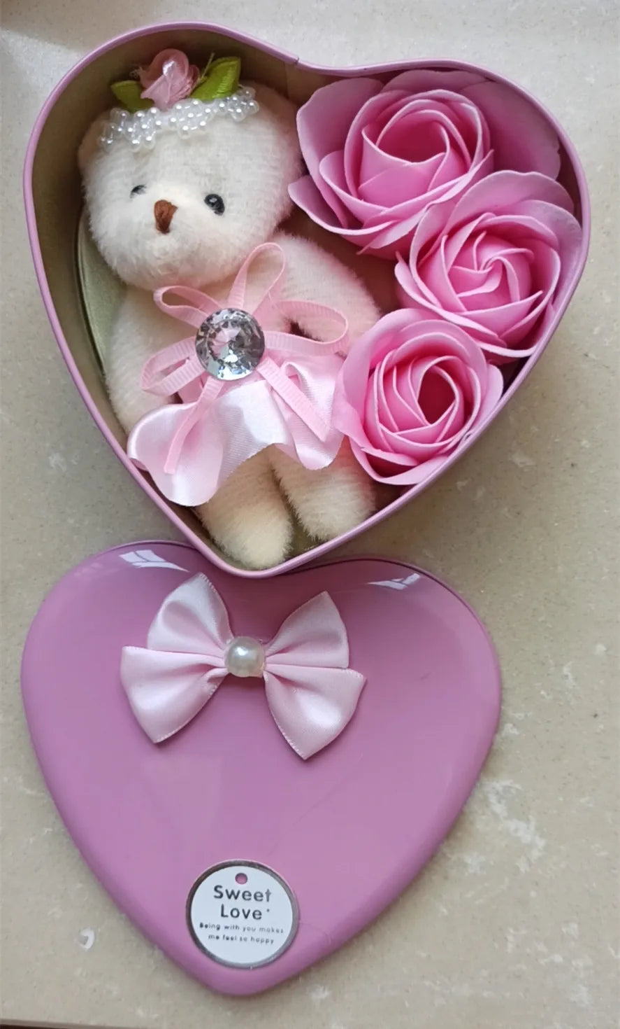 Hot sale Stuffed Animal toys cartoon Teddy Bear plush Doll Heart-Shaped gift box Romantic Wedding Valentine gift