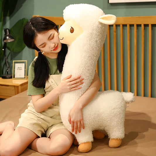 33/53cm White&Brown Alpaca Plush Doll Baby Cute Animal Doll Soft Cotton Stuffed Doll Home Soft Toys Sleeping Stuffed Plush Toys