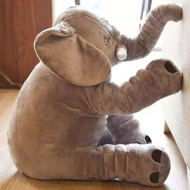 Soft Gray Elephant Pillow for Sleep and Cuddling