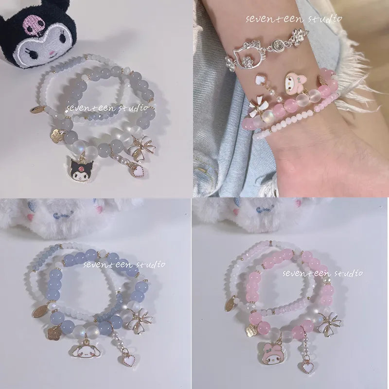 Kawaii Sanrioed Plush Bracelet Cartoon Men Women Gift Friendship Charms Jewelry - Plushy Mart