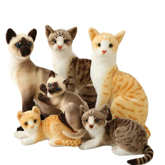 Simulation Pillow American Shorthai &Siamese Cat Plush&Stuffed Lifelike Doll Animal Pet Toys For Children Home Decor Baby Gift