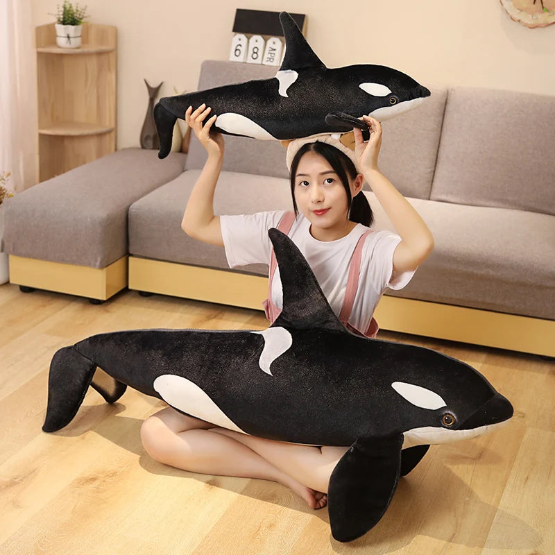 Simulation Killer Whale Plush Toys Stuffed Orcinus Orca Fish Doll Shark Cartoon Soft Sleep Pillow Kids Girls Baby Funny Gift