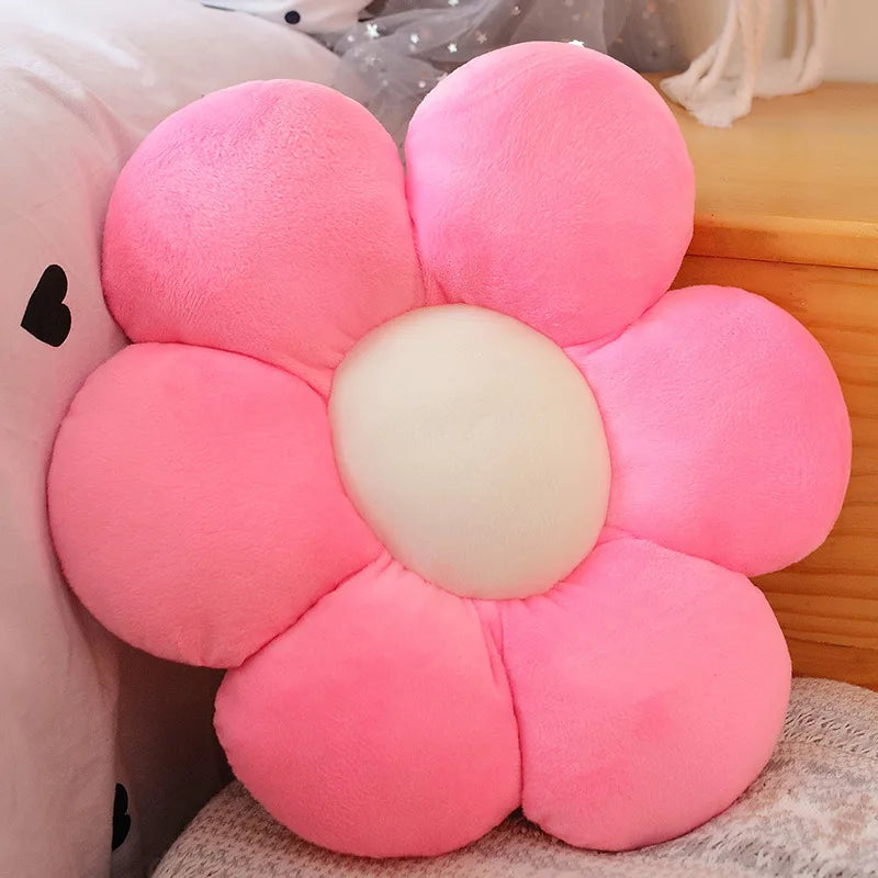 1pc 30/50/65CM Furry Plush Flower Plush Pillow Mat Stuffed Lifelike Flower Shape Baby Kids Home Soft Pillow Cushion Home Decor