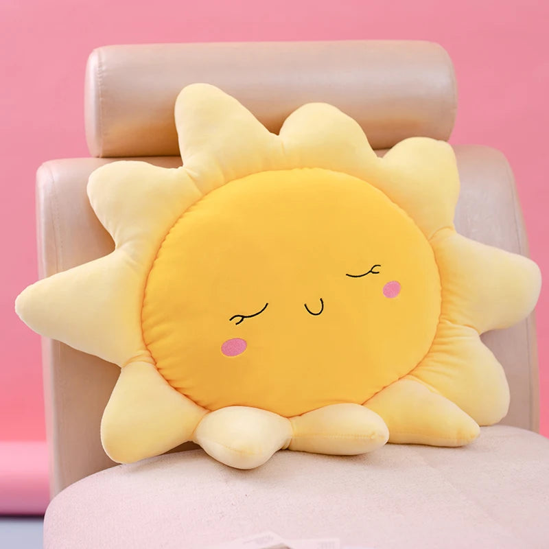 45/60/70cm Kawaii SUN car cushion Stuffed Pillow Soft Cushion Lovey Smile Cloud  Plush Toys For Children Baby Kids Girl Gift