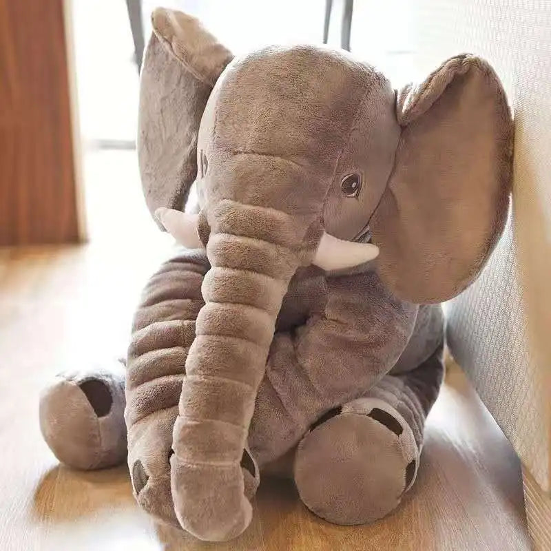 Soft Gray Elephant Pillow for Sleep and Cuddling