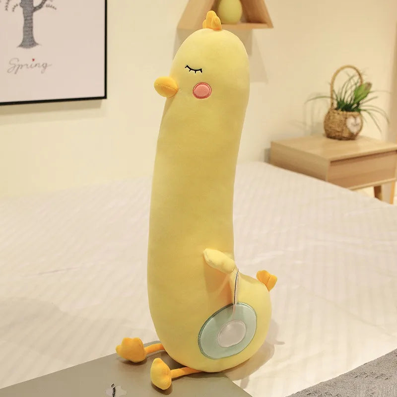 New Giant Soft Duck Plush Toy Stuffed Cartoon Animal Chicken Doll Sleep Long Pillow Cushion Boyfriends Pillow Birthday Gifts