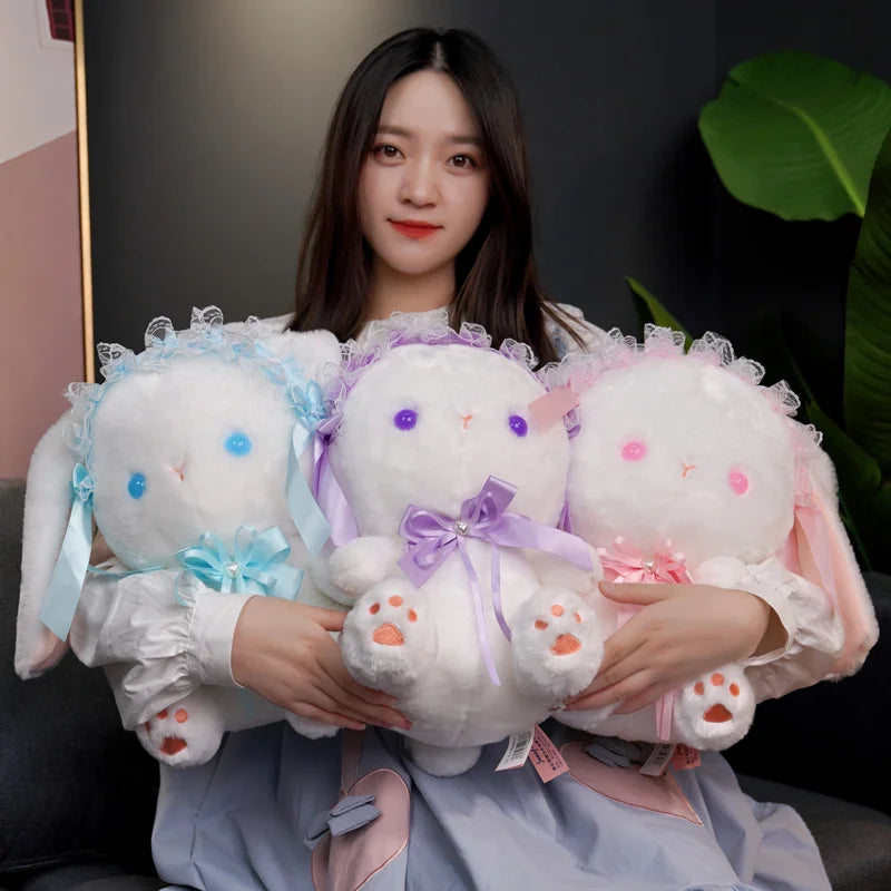 23/35cm Lolita Rabbit Doll Pink Bunny Plush Toy Soft Stuffed Animal Cosplay Rabbit Doll Plushies Xmas Gifts For Girl Kawaii