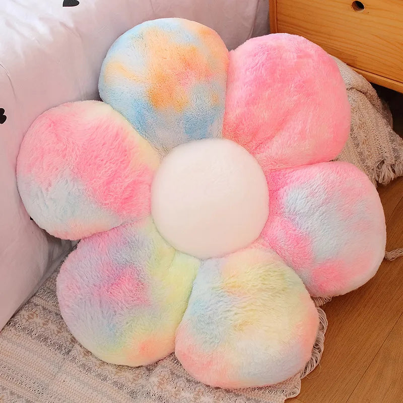 1pc 30/50/65CM Furry Plush Flower Plush Pillow Mat Stuffed Lifelike Flower Shape Baby Kids Home Soft Pillow Cushion Home Decor