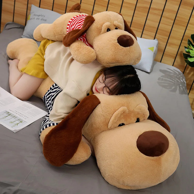 1PC 70/90/130 CM Giant Plush Toy Big Sleeping Dog Stuffed Dog Soft Animal Toy Soft Pillow Baby Girls Birthday Gift