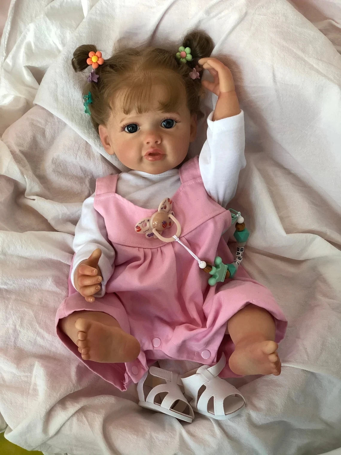 55CM Full Body Silicone Waterproof Reborn Toddler Girl Doll Princess Betty Lifelike Soft Touch 3D Skin Multiple Layers Painting