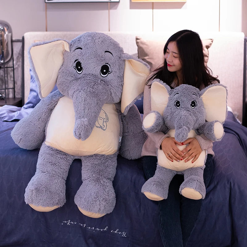 38-98cm Giant Plush Elephant Appease Doll Stuffed Big Happy Ears Animal Toys for Friend Soft Bed Pillow Cushion lover Gift