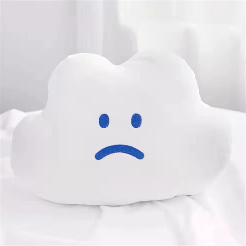 Korean Style Smile Clouds Hug Pillow Girly Room Decoration Expression Cloud Plush Toy Sofa Bed Back Cushion Gifts For Girl