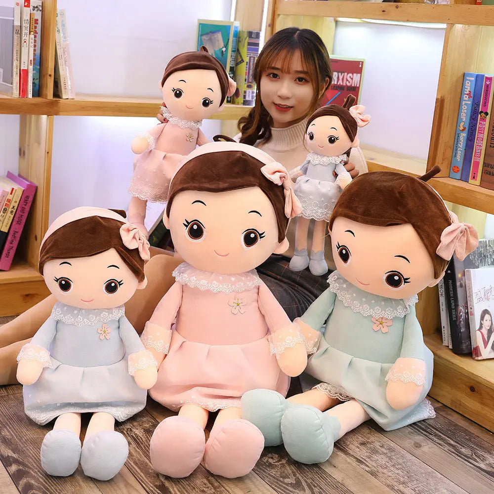 40-90cm Kawaii Plush Girl Dolls with Lace Clothes Soft Stuffed Dolls Lovely Plush Toys Girl Toys Kids Birthday Valentine Gift