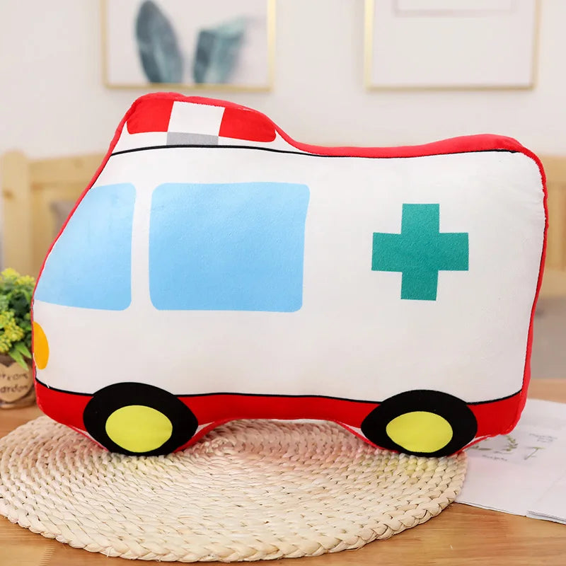 Kids Toys Aircraft Plush Toys Cute Cartoon Cars Fire Truck Cement Mixer Plush Toys Best Gifts For Childrens Room Decoration Gift