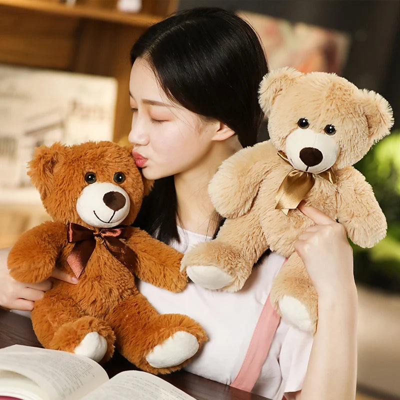 Baby Doll Giant Plushie  Bear with Ribbon Stuffed Animal Bear Plush Toys for Children Doll Pillow Kids Lovers Birthday Gift