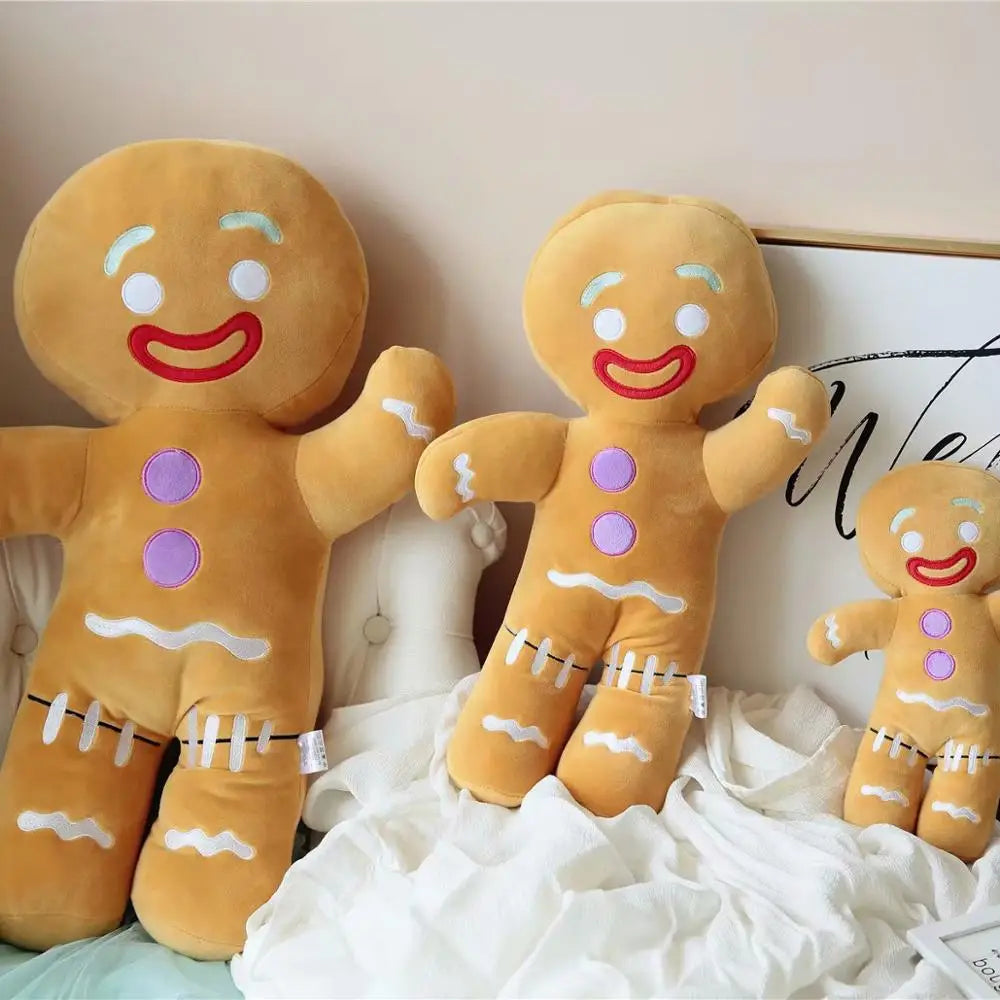 Lovely  Biscuits Man Cartoon Gingerbread Man Plush Toys & Pendant Stuffed Baby Appease Doll Pillow Reindeer for Kids Gift