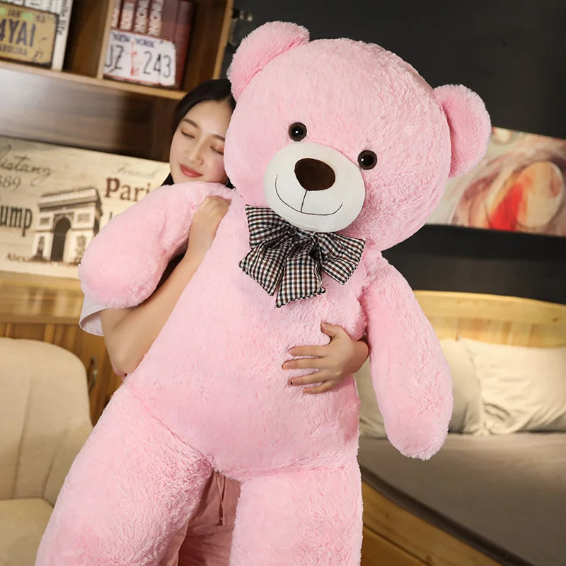 Giant 105cm Soft Teddy Bear Plush Toys White&Pink&Brown Bear Super Big Hugging Pillow Animal Cushion Children Birthday Gift