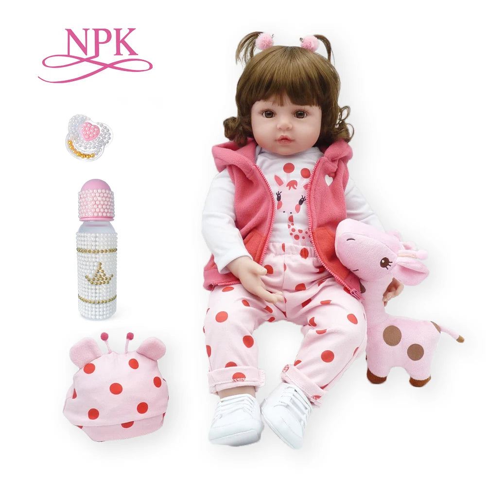 bebe doll reborn toddler 47cm soft silicone reborn  baby dolls soft body lifelike menina  Christmas surprice girl gifts doll