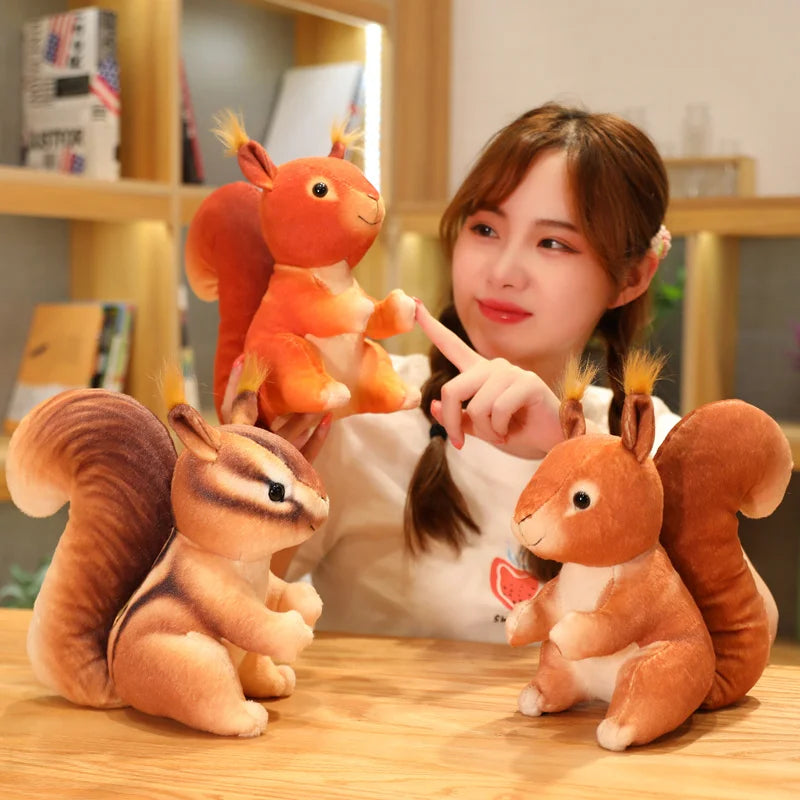 Soft Unique Lifelike Squirrel Plush Toys Simulation Squirrel Stuffed Toy Dolls Wild Animals Doll Children Kids Birthday Gifts