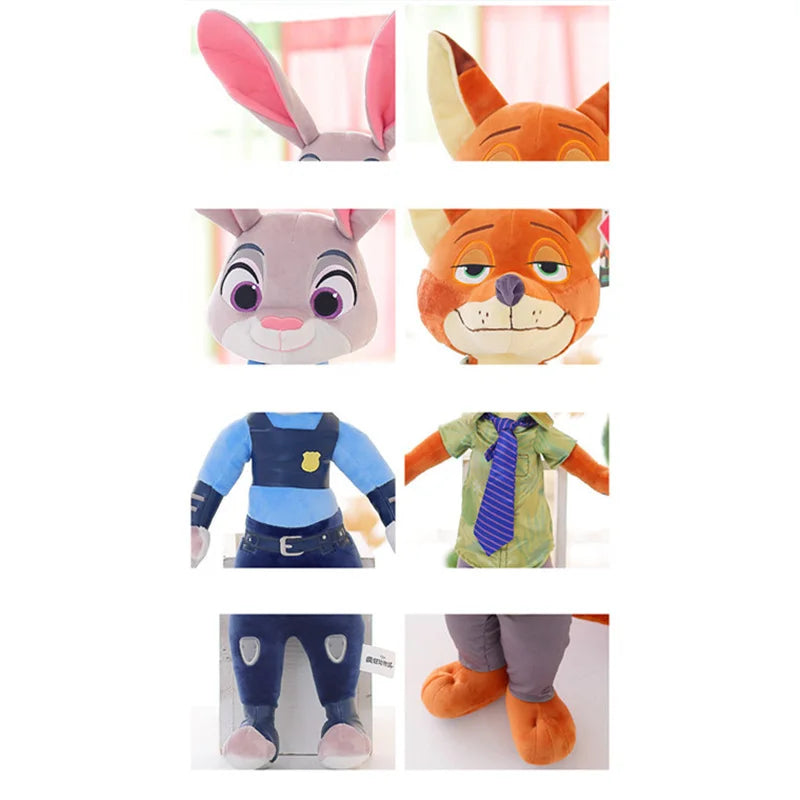 Disney Cartoon Anime Movie Zootopia Plush Toy Fox Nick Wilde Rabbit Judy Hopps Doll Soft Stuffed Animals Toys Kids Xmas Gifts