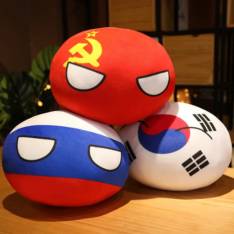 Funny 10cm Polandball Country MINI Ball Toy Plush Pendant Plush Doll Countryball USSR USA FRANCE RUSSIA UK JAPAN GERMANY  ITALY