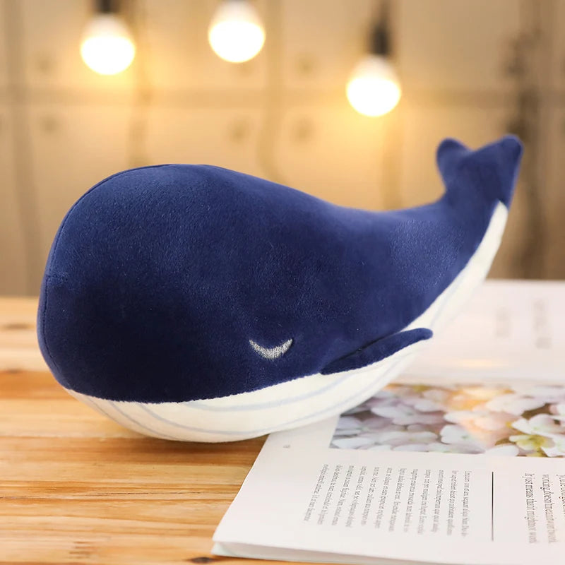 25cm Cartoon Blue Whale Plush Toys Stuffed Soft Lovely Sea Animal Dolls Cute Fish Pillow for Children Kids Birthday Xmas Gifts