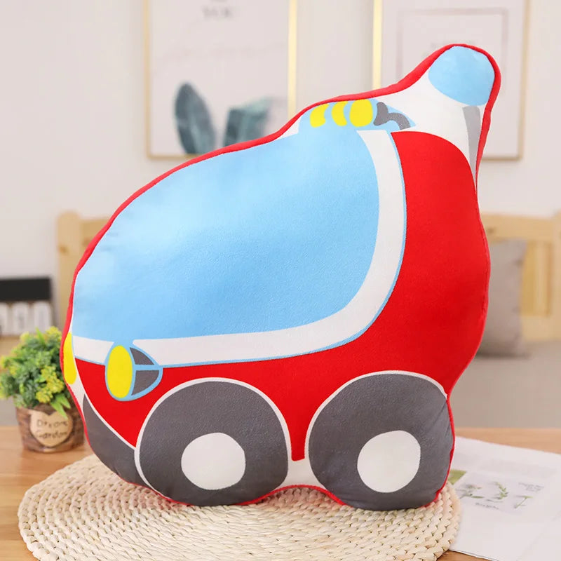 Kids Toys Aircraft Plush Toys Cute Cartoon Cars Fire Truck Cement Mixer Plush Toys Best Gifts For Childrens Room Decoration Gift