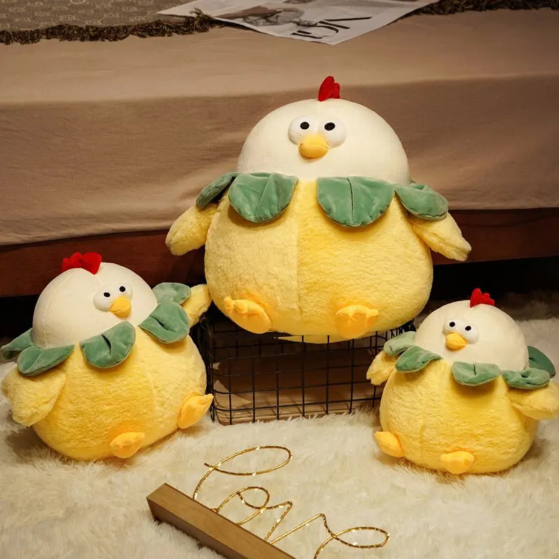 Foolishly Cute Fat Chickens Plush Toy Soft Hairy Flower Chicken Stuffed Doll Home Decor Best Christmas Gift For Girlfriends